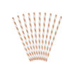 Picture of PAPER STRAWS STRIPED ROSE GOLD 19.5CM